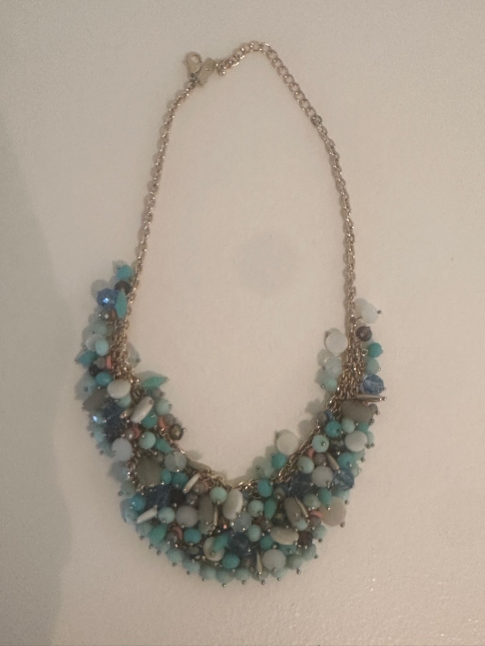 Women’s Multi-Tone Turquoise Statement Necklace - Gold Chain